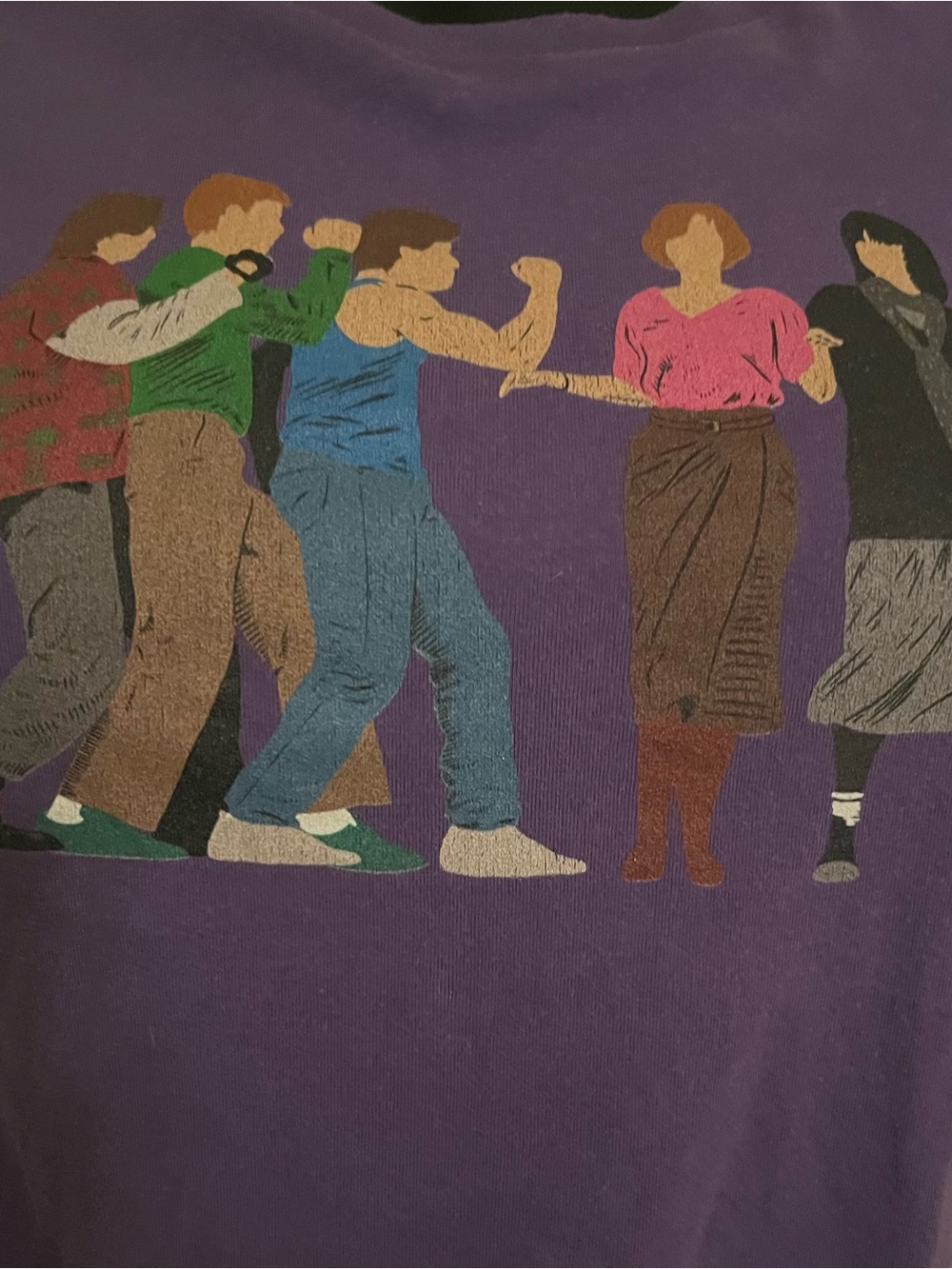 Rare Retro “Breakfast Club” Silhouette Figure T Shirt